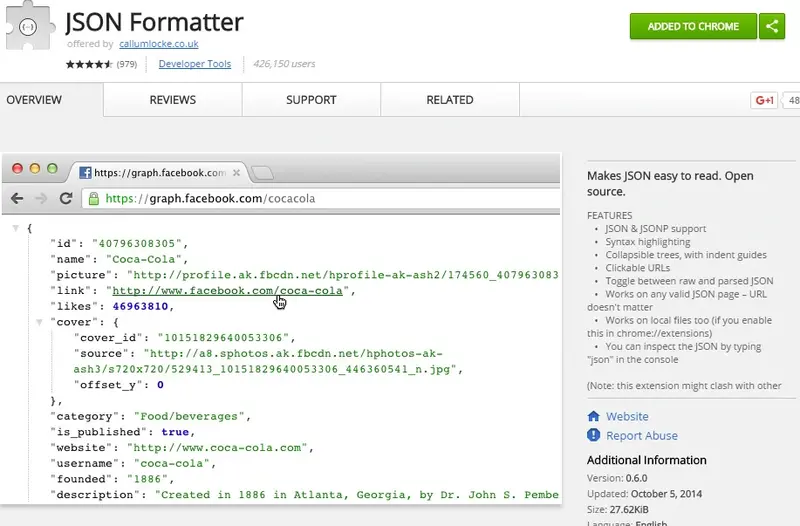 افزونه  JSON Formatter