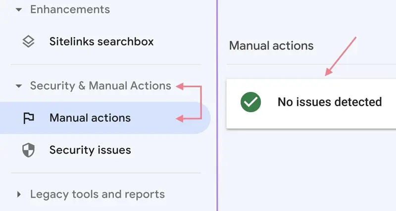 Security & Manual Actions