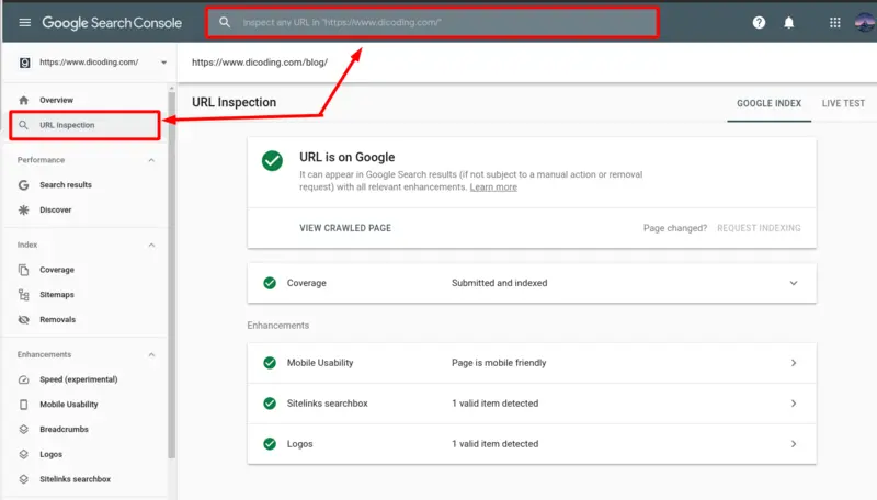 URL inspection چیست؟