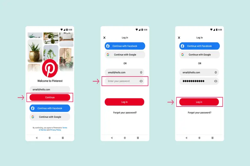 نحوه ثبت نام در pinterest